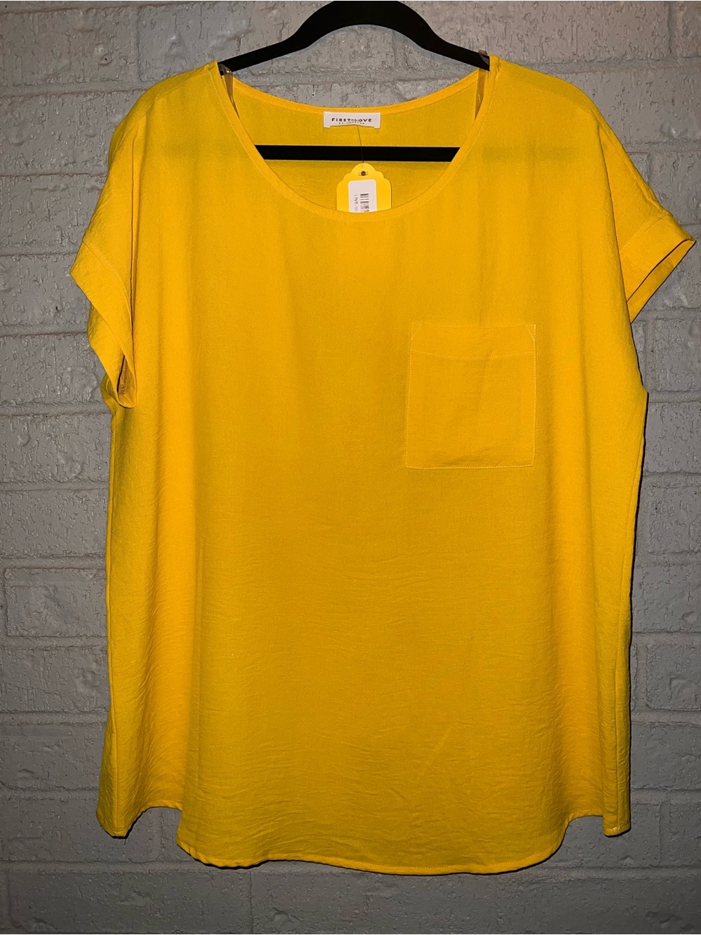 First Love Golden Yellow Airflow top size large NWT